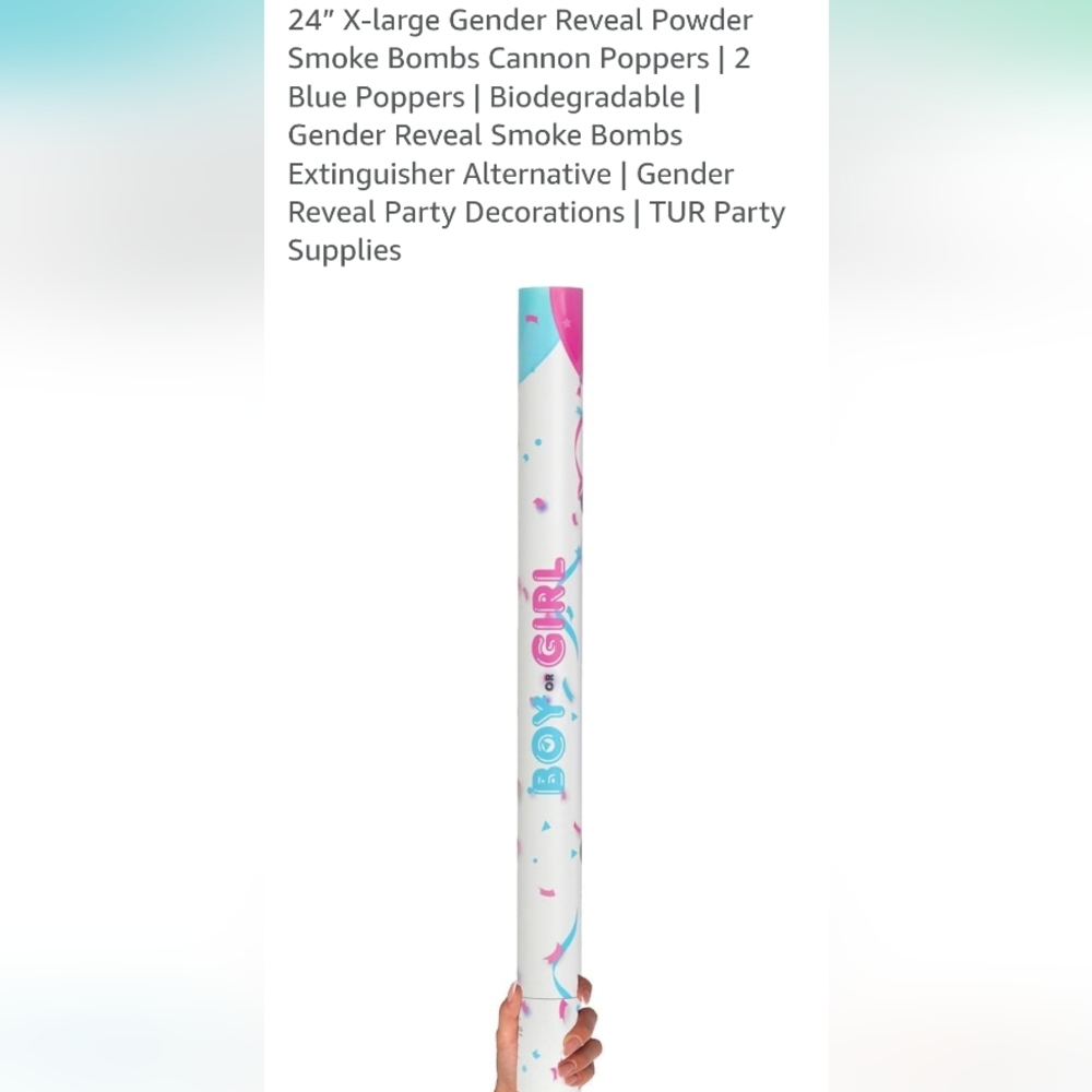 New - (2) 24 Inch GENDER REVEAL POWDER CANNONS